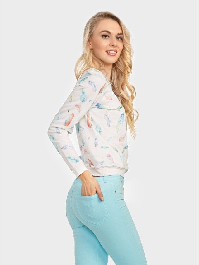Women's polo neck shirt CONTE ELEGANT LD 708, s.158,164-84, white - 1