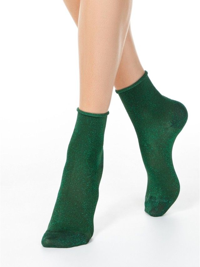 Women's viscose socks CLASSIC (lurex, without elastic) 17C-16SP, s.36-37, 000 dark green - 3