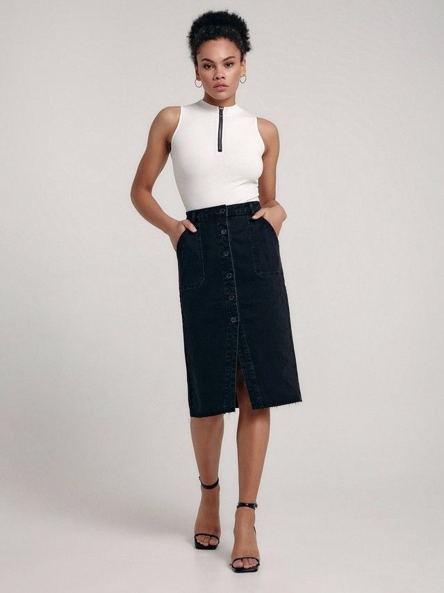Denim skirt CONTE ELEGANT CON-439, s.170-90, washed black - 5