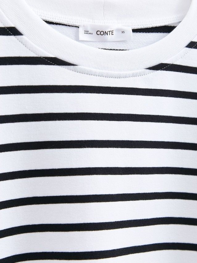 Women's polo neck shirt CONTE ELEGANT LD 3293, s.170-84, black-white strip - 3