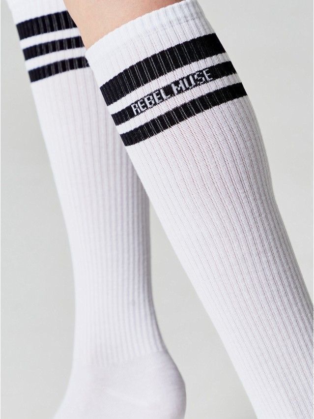 Women's knee high socks CONTE ELEGANT CLASSIC, s.23-25, 009 white - 2