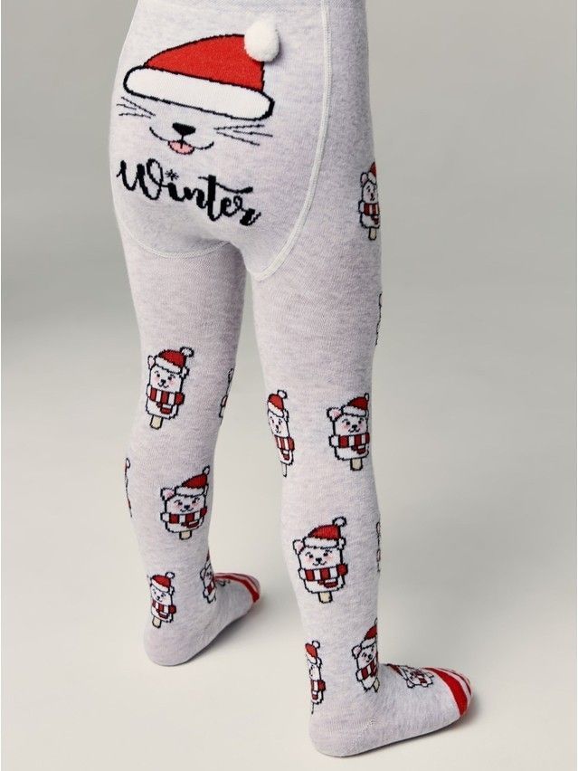 Children's tights CONTE-KIDS NEW YEAR, s.80-86 (14),669 light grey - 1