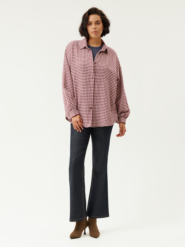 Women's shirt CONTE LRU 3612, s.170-84-90, burgundy-ecru check - 1