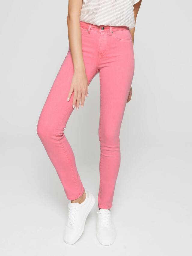 Skinny jeans with High rise CON-236, s.170-102, washed candy pink - 1