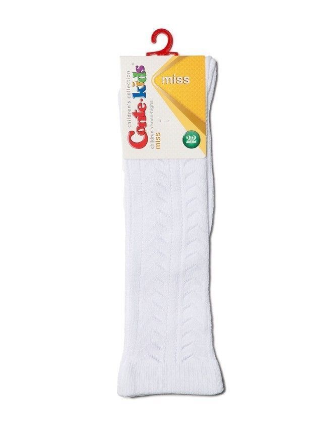 Children's knee high socks CONTE-KIDS MISS, s.33-35, 029 white - 2