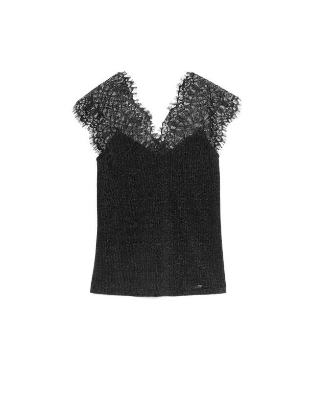 Women's polo neck shirt CONTE ELEGANT LD 1152, s.170-100, black-silver - 4