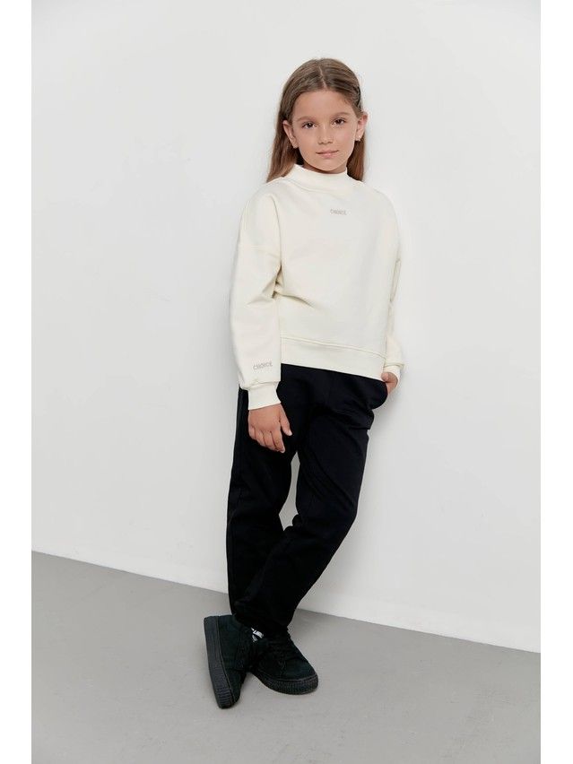 Polo neck shirt for girls CONTE ELEGANT DD 1449, s.128,134-68, off-white - 4
