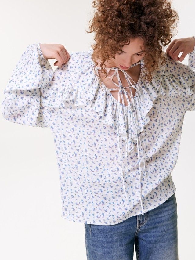 Women's blouse CONTE LBL 3477, s.170-84-90, white-flowers - 3