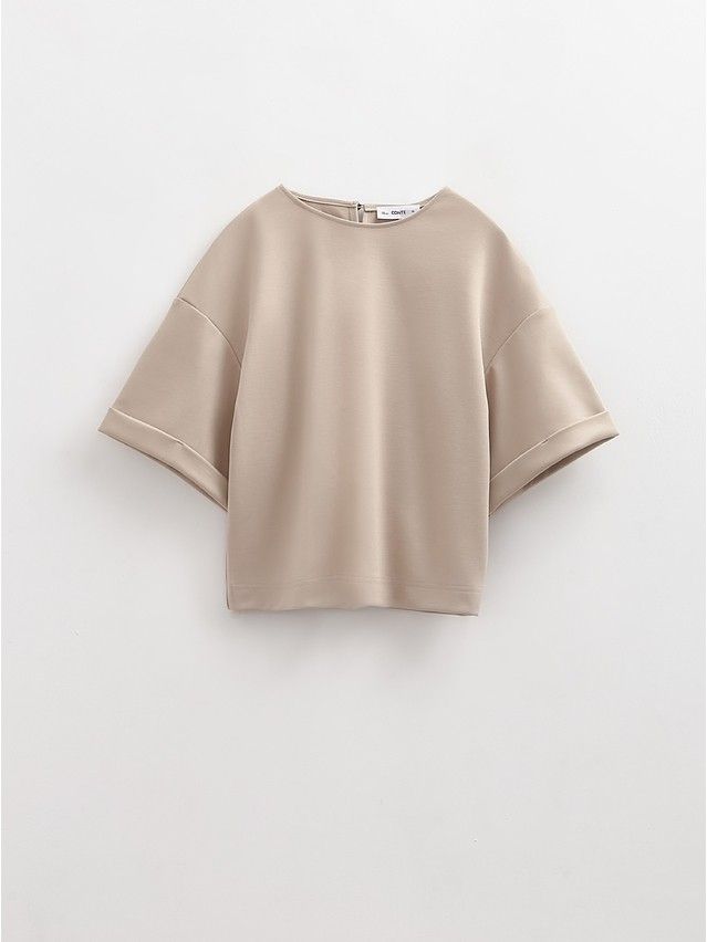 Women's polo neck shirt CONTE ELEGANT LD 2804, s.170-92, beige - 4