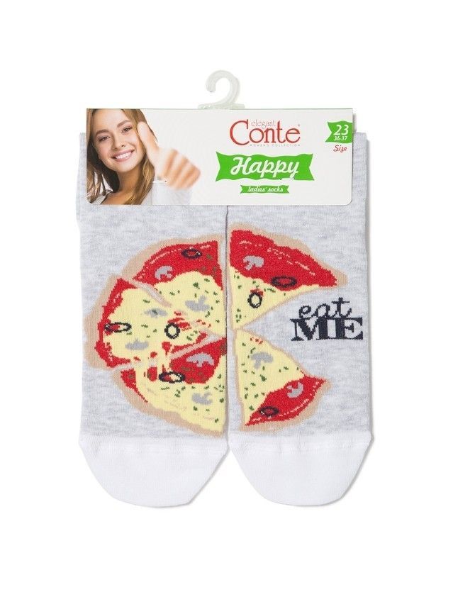 Women's socks CONTE ELEGANT HAPPY, s.23, 129 light grey - 3