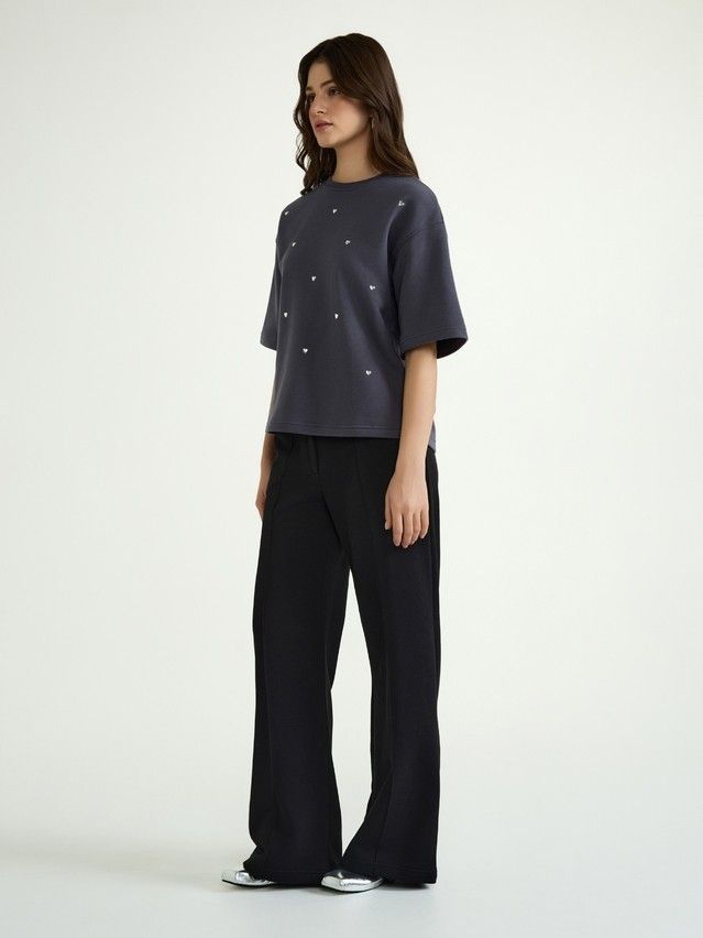 Women's polo neck shirt CONTE ELEGANT LD 3154, s.170-84, graphite - 3