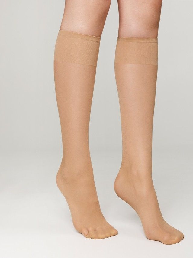 Women's knee high socks CONTE ELEGANT TENSION SOFT 20 (1 pair),s.23-25, natural - 1