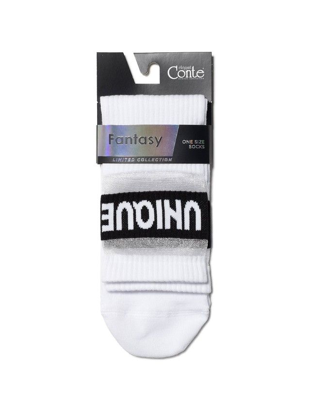 Women's cotton socks FANTASY 19C-77SP, s. 36-39, 156 white - 4