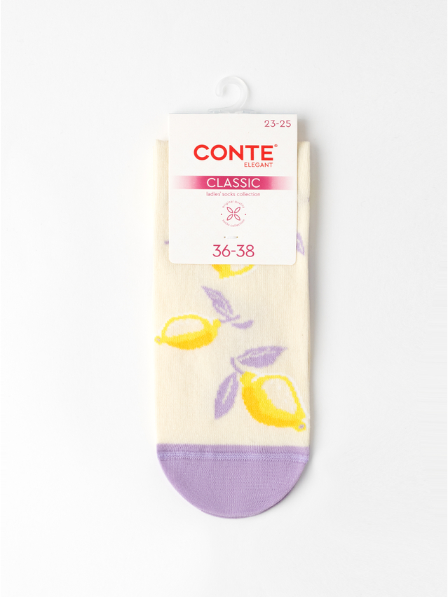 Women's socks CONTE ELEGANT CLASSIC, s.23-25, 963 cream-lilac - 5