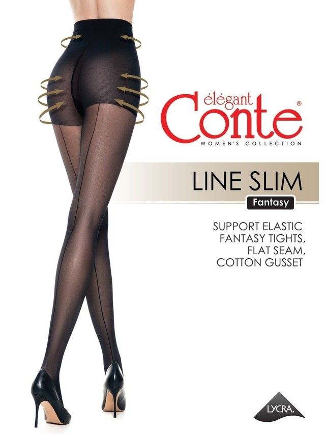Women's tights CONTE ELEGANT LINE SLIM, s.2, nero - 4