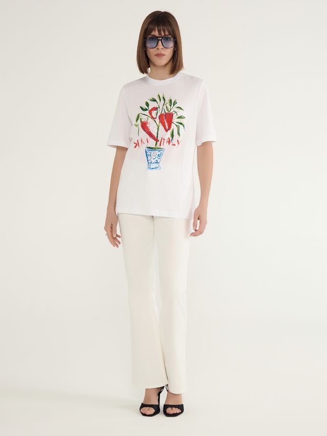 Women's polo neck shirt CONTE ELEGANT LD 3036, s.170-92, white-spicy italy - 5