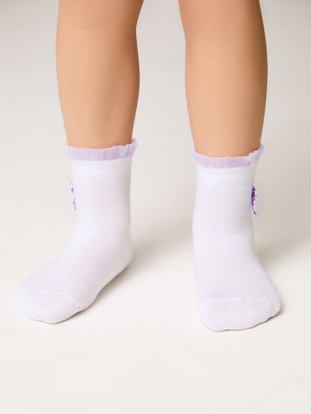 Children's socks CONTE-KIDS TIP-TOP, s.12, 1000 white-lilac - 2