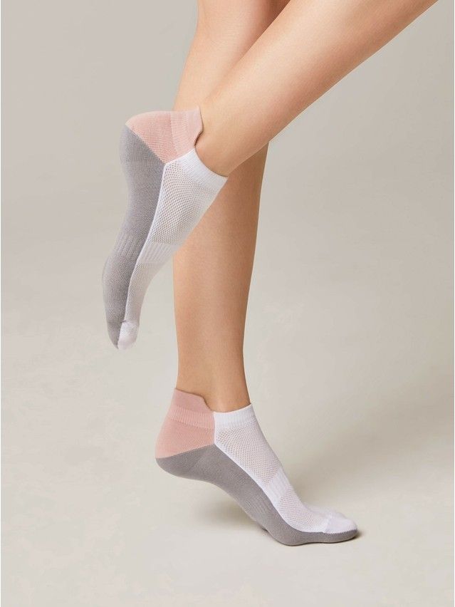 Women's socks CONTE ELEGANT ACTIVE, s.23, 393 white-grey - 1