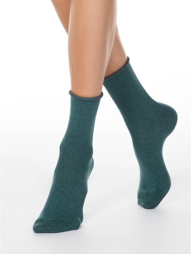 Women's cotton socks COMFORT (without elastic) 19C-101SP, rives. 36-37,000 dark turquoise - 2