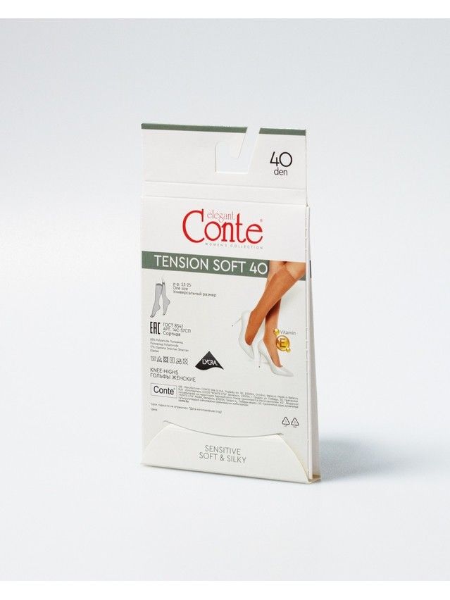 Women's knee high socks CONTE ELEGANT TENSION SOFT 40 (1 pair),s.23-25, shade - 3