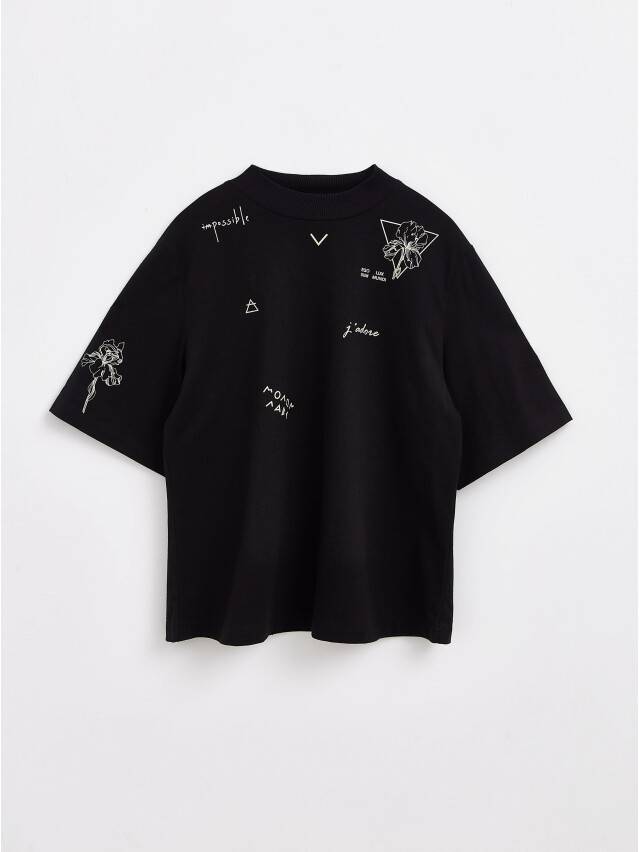 Women's polo neck shirt CONTE ELEGANT LD 1409, s.170-92, black - 1