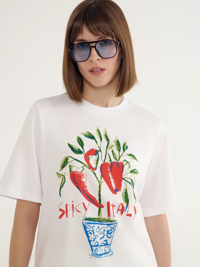 Women's polo neck shirt CONTE ELEGANT LD 3036, s.170-92, white-spicy italy - 4