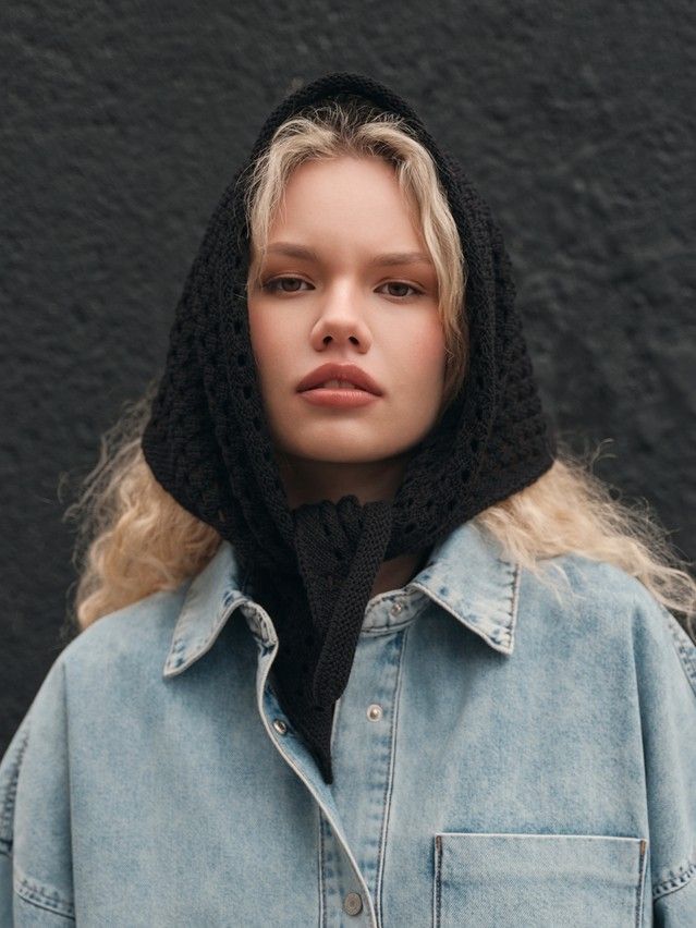 Women's headscarf CONTE LDK25194, s.42*108, black - 1