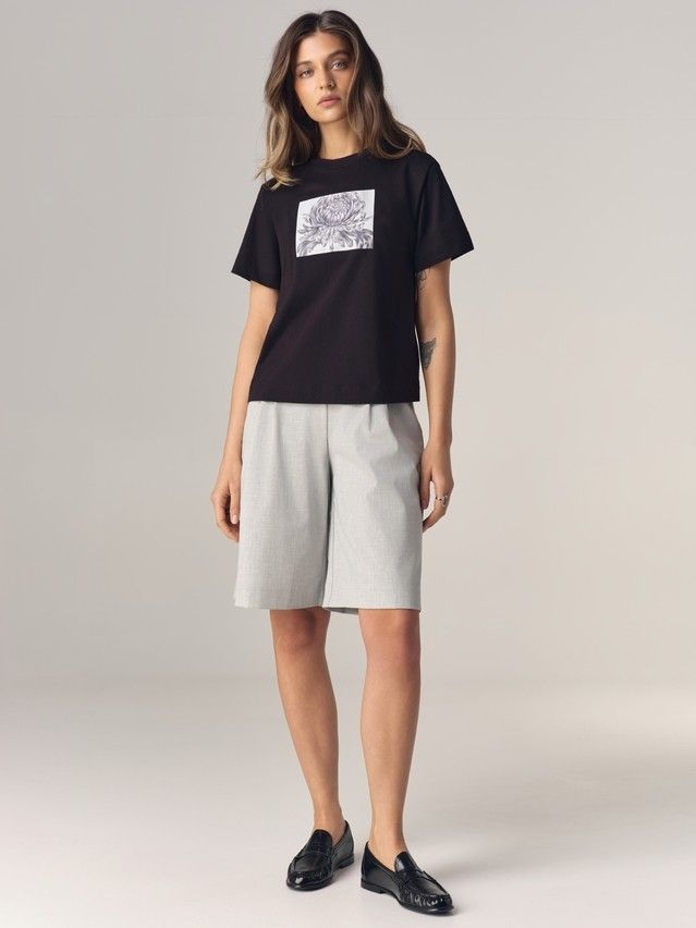 Women's polo neck shirt CONTE LD 3470, s.170-88, black-chrysanthemum - 2