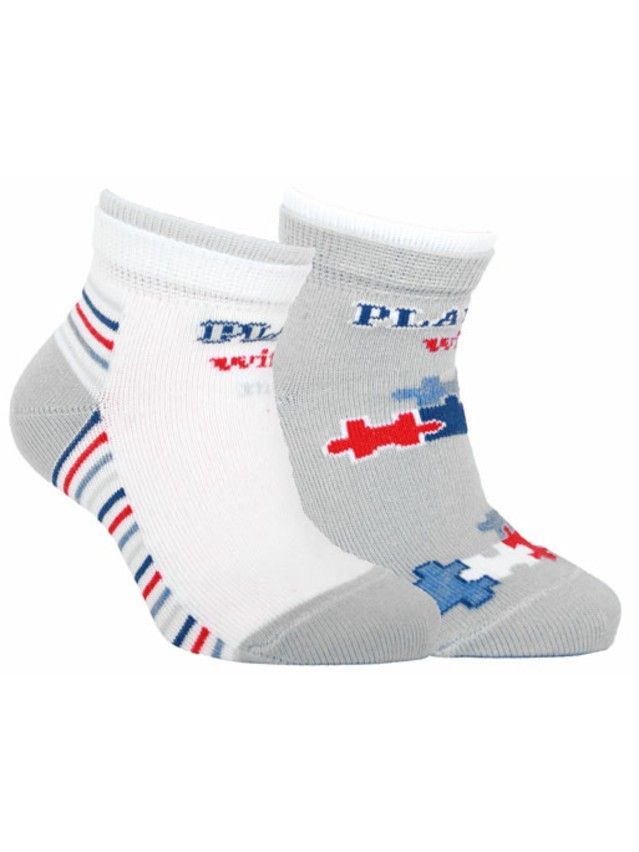 Children's socks CONTE-KIDS TIP-TOP (2 pairs),s.18-20, 702 white-grey - 1