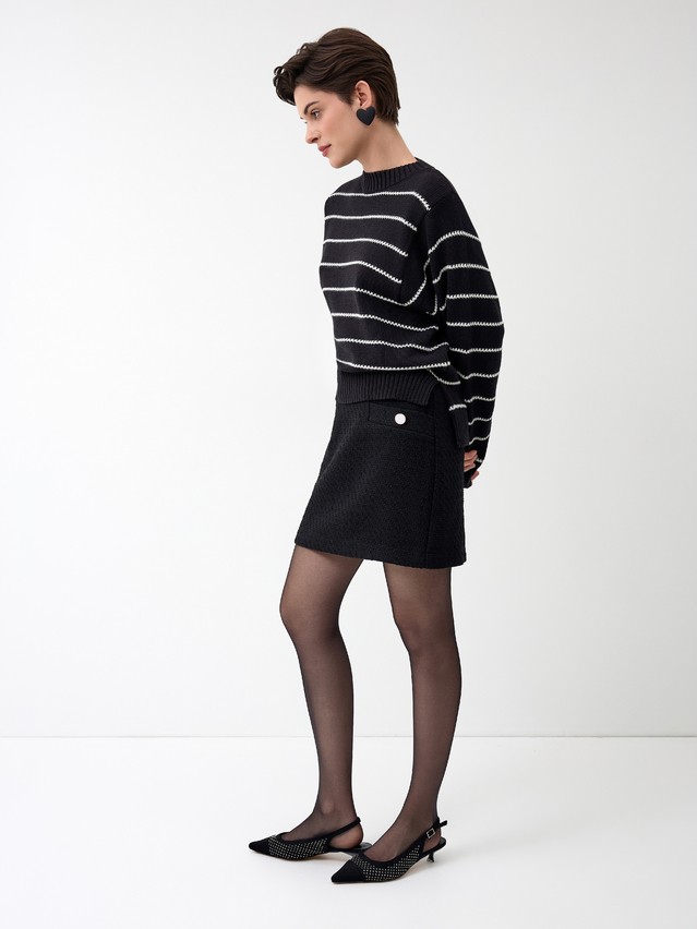 Women's pullover CONTE ELEGANT LDK24114, s.170-84, black-ecru - 4