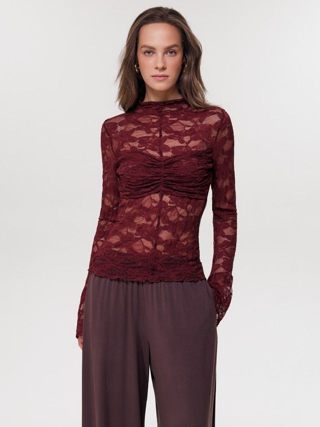 Women's polo neck shirt CONTE LD 3491, s.170-84, burgundy - 4
