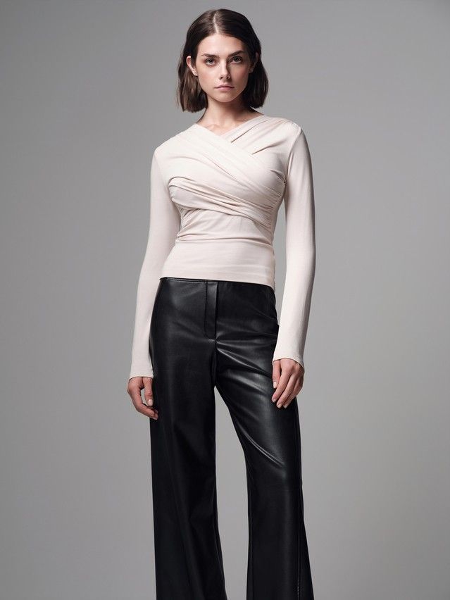 Women's polo neck shirt CONTE LD 3298, s.170-84, latte - 5