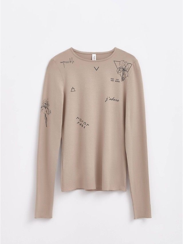 Women's polo neck shirt CONTE ELEGANT LD 1445, s.170-92, light cappuccino - 1