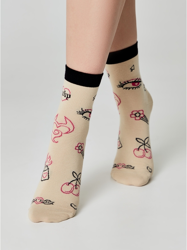 Women's socks CONTE ELEGANT HAPPY, s.23-25, 605 beige - 3