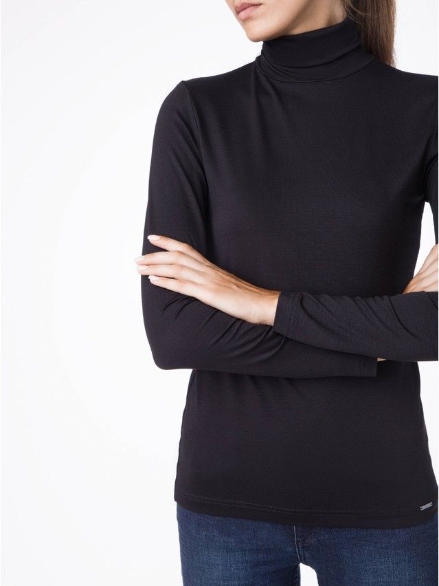 Women's polo neck shirt CONTE ELEGANT LD 821, s.170-100, nero - 2