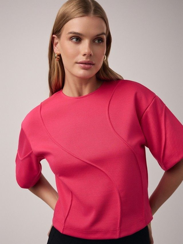 Women's polo neck shirt CONTE ELEGANT LD 2805, s.170-92, pink flash - 3