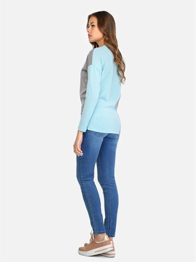 Women's polo neck shirt CONTE ELEGANT LD 673, s.158,164-84, azure-latte - 2