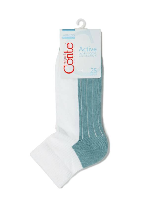Women's socks CONTE ELEGANT ACTIVE, s.23, 026 white-grey-turquoise - 3