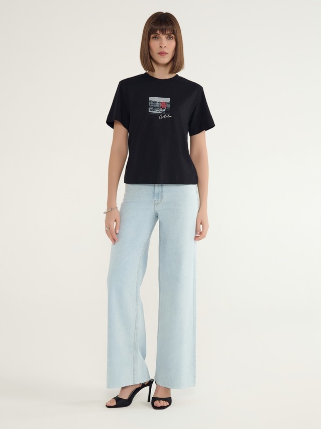 Women's polo neck shirt CONTE ELEGANT LD 3029, s.170-92, black-amsterdam - 1