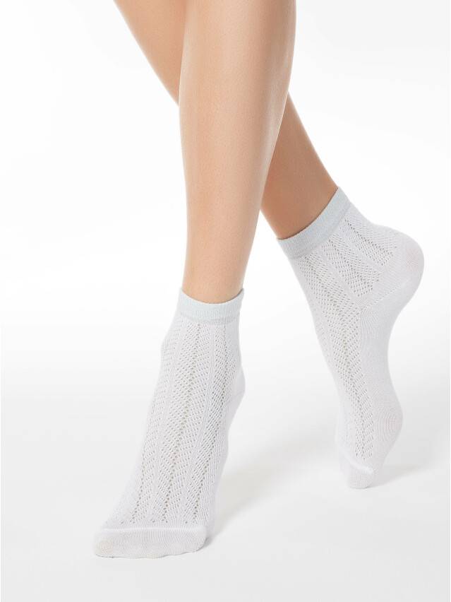 Women's socks CONTE ELEGANT AJOUR, s.23, 076 white - 1