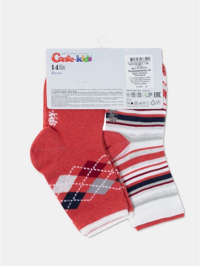 Children's socks CONTE-KIDS TIP-TOP (2 pairs),s.21-23, 700 red - 6