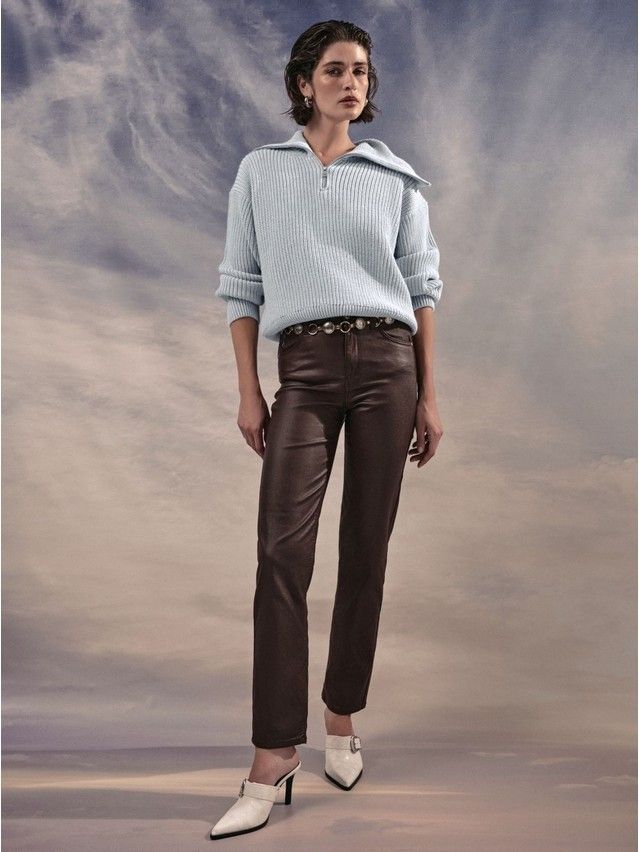 Denim trousers CONTE ELEGANT CON-712, s.170-94, chocolate - 1