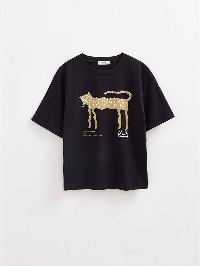 Women's polo neck shirt CONTE ELEGANT LD 2680, s.170-92, black-cat - 5