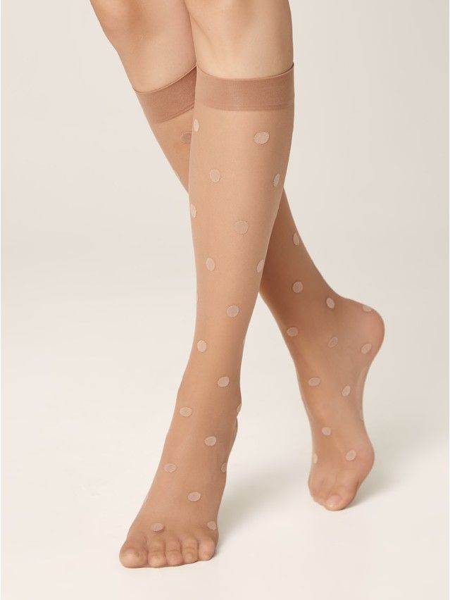 Women's knee high socks CONTE ELEGANT PARADISE, s.23-25, bronz - 1