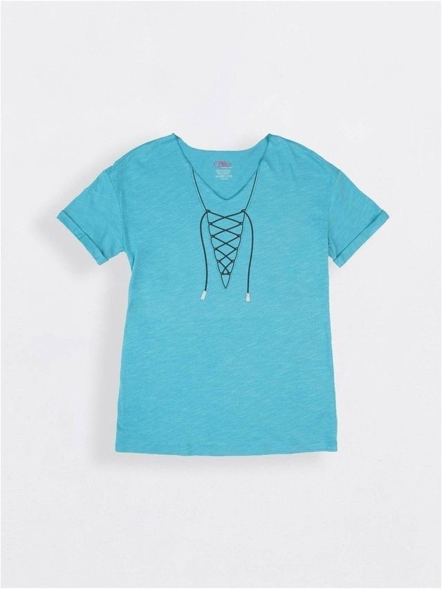 Women's polo neck shirt CONTE ELEGANT LD 725, s.170-100, turquoise - 1