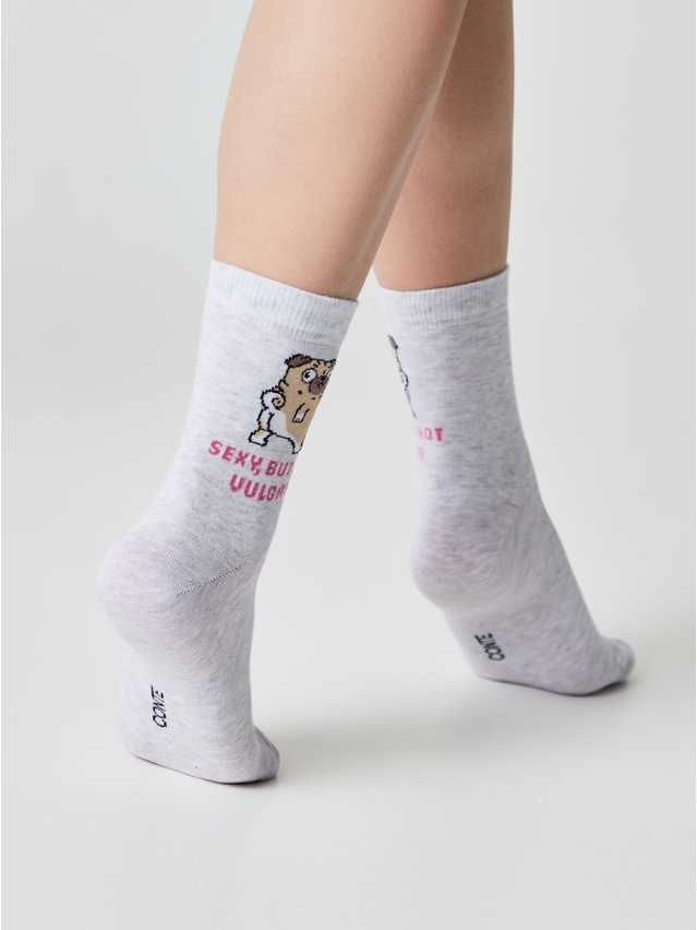 Women's socks CONTE ELEGANT HAPPY, s.23-25, 607 light grey - 4