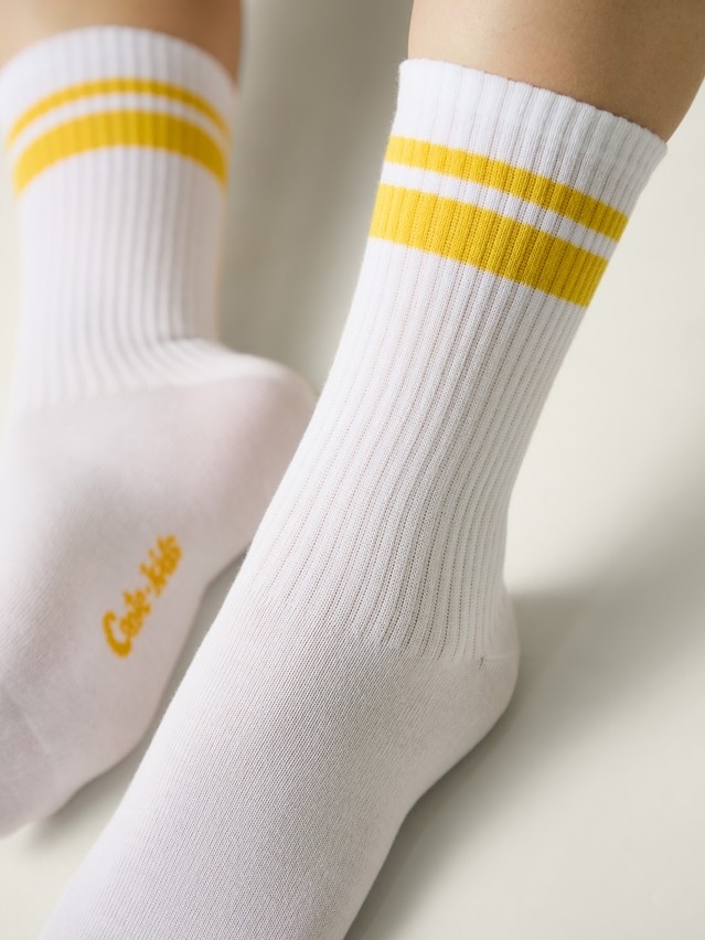 Children's socks CONTE-KIDS ACTIVE, s.16, 1020 white-yellow - 3