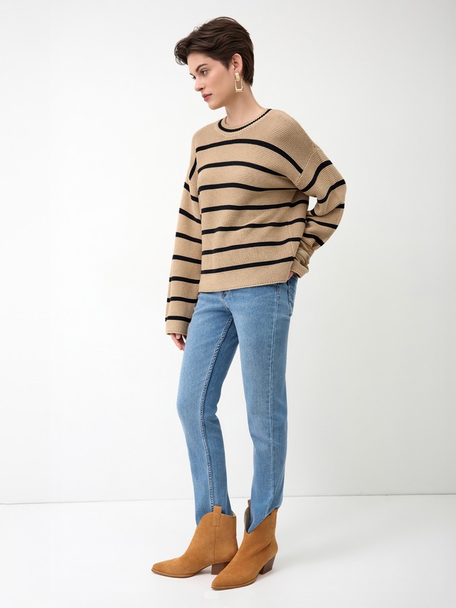 Women's pullover CONTE ELEGANT LDK24115, s.170-84, camel-black - 2