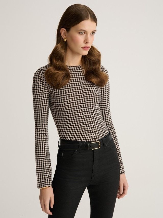 Women's bodysuit CONTE ELEGANT LBD 3145, s.170-84-90, beige-dogtooth - 2