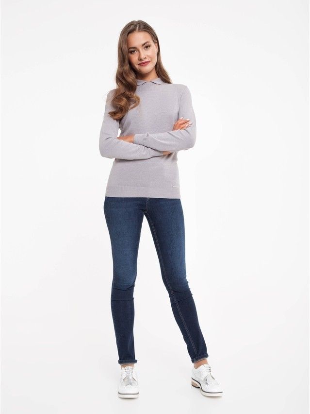 Women's polo neck shirt CONTE ELEGANT LDK024, s.158,164-84, grey - 3